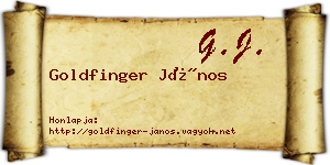 Goldfinger János névjegykártya