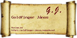 Goldfinger János névjegykártya
