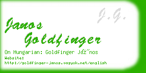 janos goldfinger business card